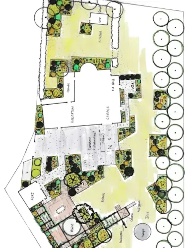 Paysagiste : conception de croquis et plans de jardins, espaces verts et aménagements extérieurs autour de basse goulaine : pont st martin, rezé, les sorinières